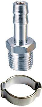 Переходник Fubag 1/4"M на елочку 8мм с обжимным кольцом 8x13мм - фото 128346
