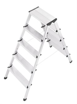 Двухсторонняя алюминиевая стремянка Hailo L90 2х5 8655-001 - фото 157944