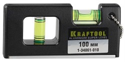 Магнитный мини-уровень Kraftool 100мм, 2 глазка 1-34861-010 - фото 263201