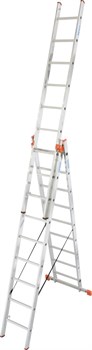 Алюминиевая трехсекционная лестница Krause Tribilo 3х9 129673/120601 - фото 319991