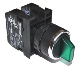 Переключатель EMAS 0-1 с фиксацией, зеленый 1НО+1НЗ B102SL20Y - фото 323163