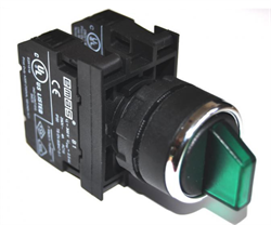 Переключатель EMAS 0-1 с подсветкой светодиод 12-30V AC/DC, без фиксации, зеленый 2НО B191SL21Y - фото 323215