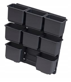 Набор лотков + крепежный щит на стену QBRICK SYSTEM SET FX QS 9 elements 345х385х95мм (для QS ONE 200) 10501258 - фото 380457