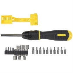 Отвертка Multibit с храповым механизмом + 20 бит Stanley 0-62-574