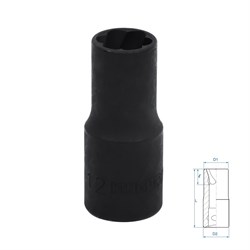 Головка для поврежденного крепежа 1/2", 12 мм KING TONY 9TD403-12M TONY - фото 682308