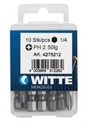 Набор шестигранных бит Witte Industrie 1/4" Hex 3,0х25 мм 10 шт 427083