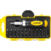 Реверсивная отвертка с набором бит Stayer 2557-H38