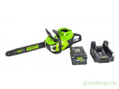 Цепная пила аккумуляторная GREENWORKS GD60CS40 60V (40 см) c АКБ 2АЧ и ЗУ Greenworks 2001807UA