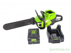 Цепная пила аккумуляторная GREENWORKS GD60CS40K4 (40 см) c АКБ 4АЧ и ЗУ Greenworks 2001807UB