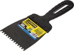 Зубчатый шпатель Stayer "PROFESSIONAL" нержавеющий 100мм 4х4 1009-10-04