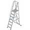 Алюминиевая лестница-платформа фиксированной высоты передвижная с траверсой и широкими ступенями MEGAL ЛПФВА Н=1.2-8 - фото 417384